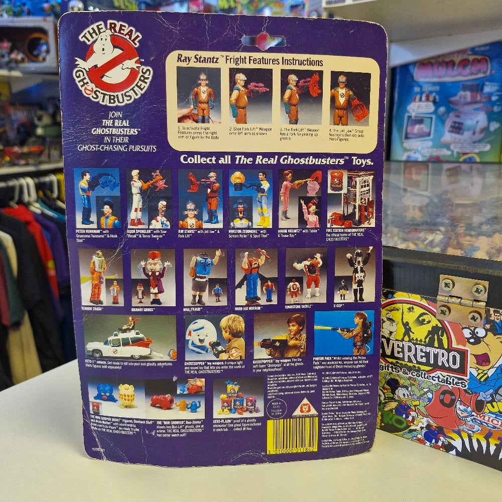 Image of Kenner The Real Ghostbusters Fright Features Ray Stantz & Jail Jaw Ghost (Carded)