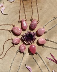 Image 3 of ✨WHOLESALE✨ Simple Rhodochrosite Gem Drop Necklace