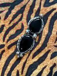 Image 4 of Ring oder Kette aus Sterlingsilber mit  2 schwarzen Onyx und Silberkugeln