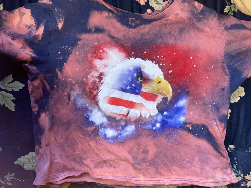 Image of Eagle blue and red crop top Large