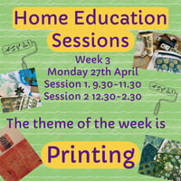 Home Ed Session. Week 3 - Printing. Monday 27th April. Cabbage Rose,Leek. 