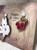 BOUCLES D'OREILLES -Dragon Framboise-