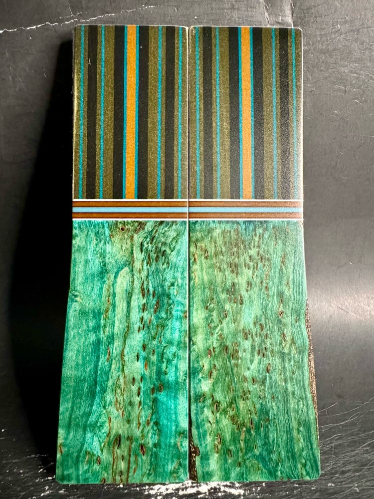 Image of G-carta & Masur Birch GLOW Segmented Knife Scales