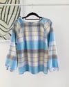 Ready Made Blue/Lemon Madras Check Smock Top with Free Postage