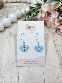 Blue Bow Polymer Clay Earrings