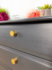 Image 3 of Stag Minstrel BEDSIDE TABLES / BEDSIDE CABINETS / CHEST OF DRAWERS painted in dark grey