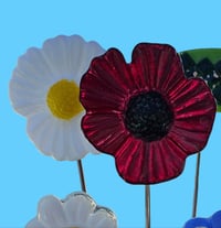 Image 1 of 3" Fused Glass Coneflower Stake
