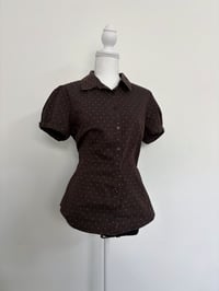Image 1 of 00s Brown polka shirt // M