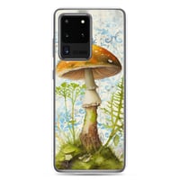 Image 18 of Gorgeous Blue Filigree and Orange Mushroom Fungus Clear Case for Samsung®