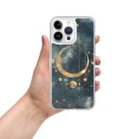 Image 19 of Blue and Gold Celestial Moons Design Clear Case for iPhone®