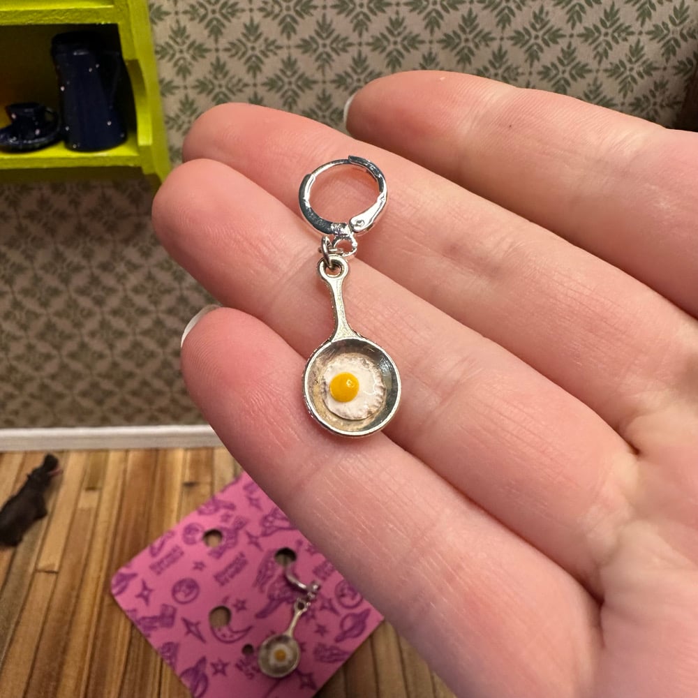 Image of Tiny Fried Egg Earrings