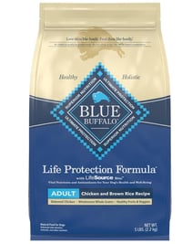 Blue Buffalo Life Protection Formula Natural Adult Dry Dog Food, Chicken and Brown Rice 5-lb Bag