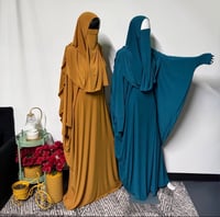 One piece kaftan with half niqab 