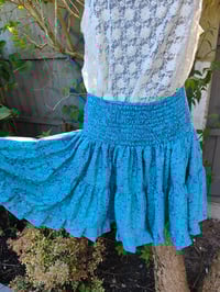 Image 2 of Boho Mini Skirt- Turquoise Purple m/L upto 16 uk