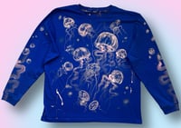 Image 1 of “SMACK OF JELLYFISH” BLEACH PAINTED LONG SLEEVE T-SHIRT 2XL