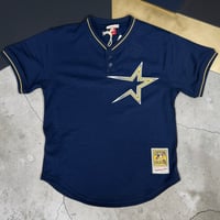 Image 4 of Mitchell & Ness Batting Practice Jersey Navy Jeff Bagwell