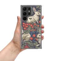 Image 2 of Boho Nature Cottagecore Inspired White Rabbits Among Berries Clear Case for Samsung®