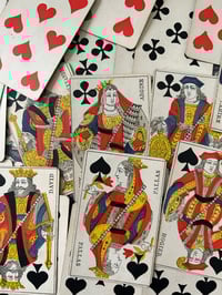 Image 8 of Joli jeu de 32 cartes du XIXème siècle, deux tampons fiscaux de 1890, filigrané, dos corail