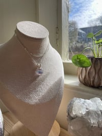 Image 1 of Silver Fluorite Heart Crystal Necklace