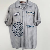 Image 1 of recycled blue/grey stripe ss : L