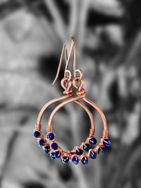 Image 1 of Lapis Lazuli Hoop Earrings