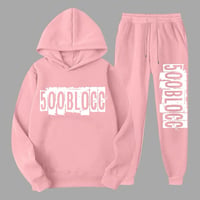500Blocc Pink Jogger Set(Leg print)