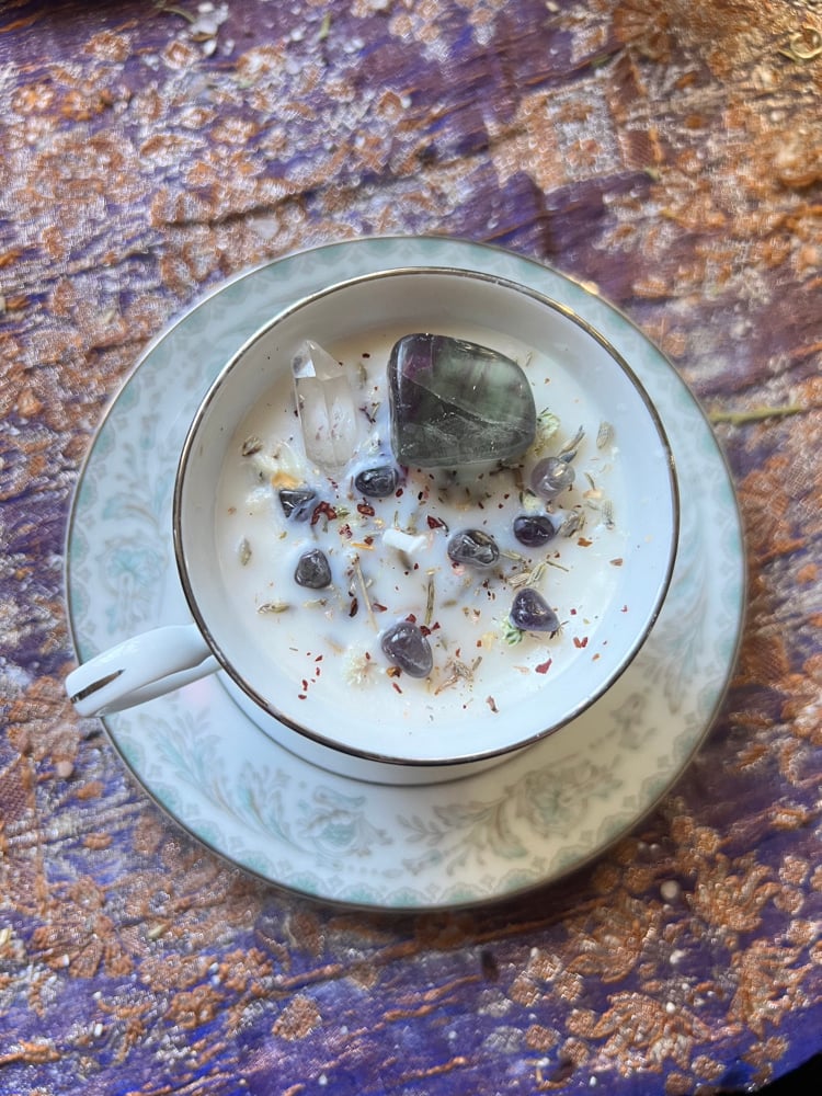 Image of Mystic Veil Teacup Candle 🕯️🔮🌹