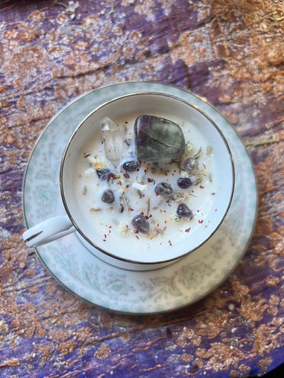 Image of Mystic Veil Teacup Candle 🕯️🔮🌹