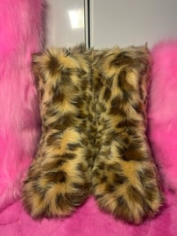 Image 1 of Leopard Faux Imitation Fur Y2K Yeti Baddie Snow Boots