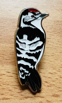 Image 2 of Lesser Spotted Woodpecker Enamel Pin Badge - The Woodpecker Network
