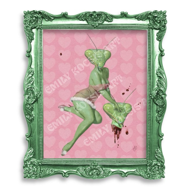 Retro Art Print //  Mantis Decapitation (Single Or Couple)