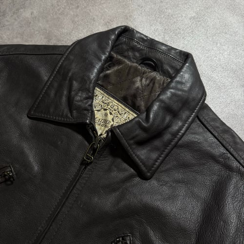 Image of 1990s Heavywieght Leather Jacket, Size Large