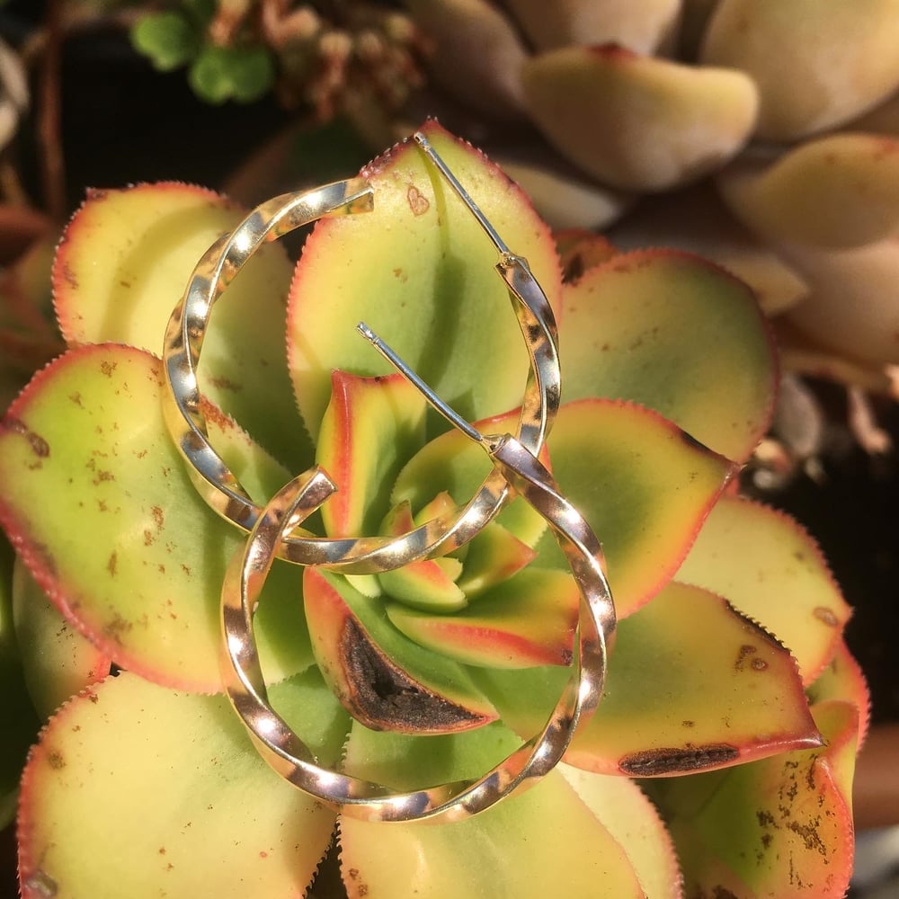 Image of Twisted hoops Brass