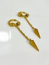 SPIKE CHAIN MINI HOOP EARRINGS 