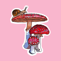 Image 1 of mushroom snail sticker