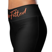 Image 4 of Black and Orange Flare Leggings