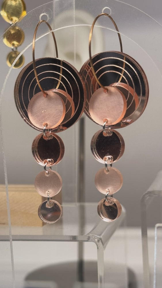 Image of Náušnice Bubbleline barevné zrcadlové L