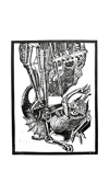 St. Michael Triumphs over the Devil Linoprint 