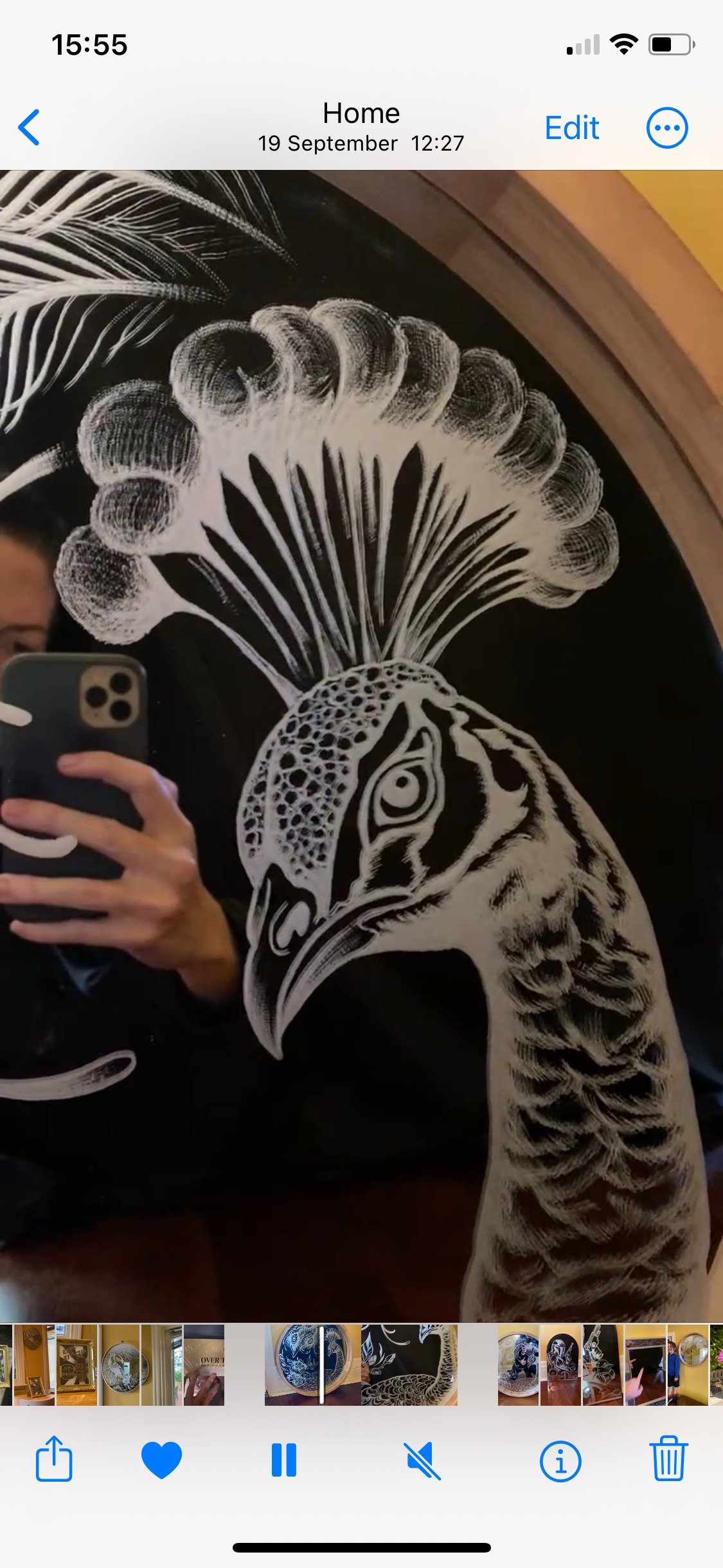 Image of Peacock mirror 