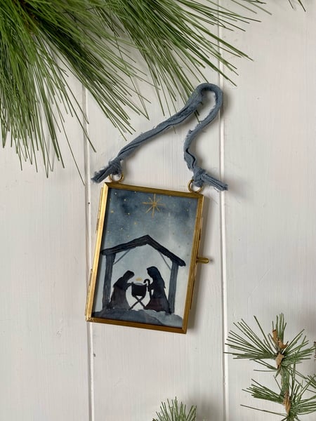 Image of *Pre-Order: The Holy Family-Watercolor Ornament