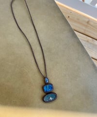 Image 5 of Triple Labradorite Micro Macrame Necklace