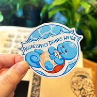 Aggressively Drinks Water | Pokemon | Squirtle ✦ Die-Cut Sticker