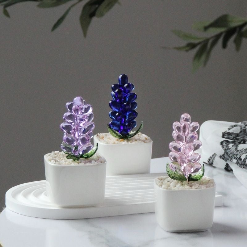 Image of Glass Hyacinthus Flower Table Decor 