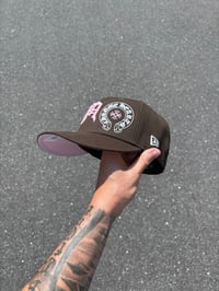 Image 4 of CAFE CON FRESA PINK BRIM BROWN MEXICO CUSTOM FITTED CAP
