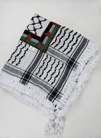 Image 1 of Premium Cotton Palestinian Flag Keffiyeh
