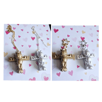 Garfield on the cross keychains/necklaces