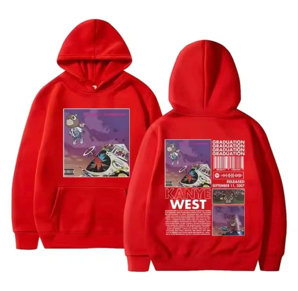 Image of Kanye west red graduation album hoodie