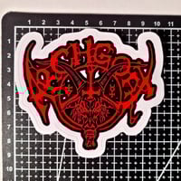 Image 2 of Archgoat Red Band Logo UN-LAMINATED Glossy Finish Vinyl Sticker