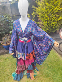 Image 4 of Wanderlust maxi skirt / bandeau dress Navy rainbow 8-16 uk