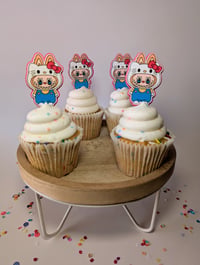 Image 2 of Tiernos Kitty Monsters Cupcake Toppers Sets de 12 y 24